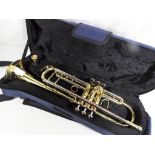 A Mirage trumpet with mouthpiece marked Mirage 5C and inscribed 78308 and carry case.