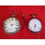 An Edward VII silver cased pocket watch Birmingham assay 1906 by J G Graves and a further watch