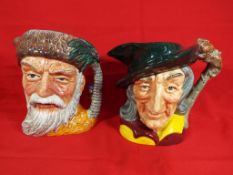 Royal Dulton - two large Royal Doulton Toby jugs entitled Robinson Crusoe #D6532 and The Pied Piper