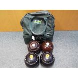 Crown Green Bowls - three pairs of crown green bowls one pair 2lbs 7ozs, 2 full bias,