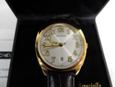 Watches - a gentleman's Sekonda wristwatch with leather strap, original box and paperwork,