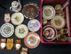 A good mixed lot of ceramics to include collector plates, Dartmouth Pottery,