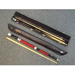 A good quality cased BCE pool cue, model Jimmy White Pool Master,