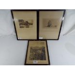 An etching mounted and framed under glass entitled On the Clyde by A Simes,