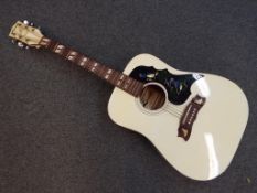 A good quality Lorenzo acoustic guitar model N196/P,