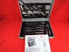An eleven piece Dimple Knife and Accessory briefcase set by Ultimate Products Ltd Est £20 - £30