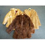 A lady's fur jacket size 18 and two further fur jackets (3)