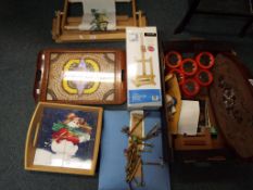 A good mixed lot comprising a quantity of craft equipment to include an embroidery frame,