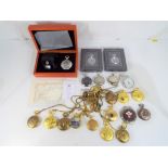 Nineteen collectors pocket watches including Atlas Editions, Santos,