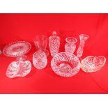 A box containing a quantity of glassware to include bowls, vases, dishes,