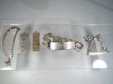 A quantity of silver jewellery to include bracelets and pendants,