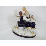 Royal Dux - a good quality ceramic figural group by Royal Dux depicting a courting couple stamped