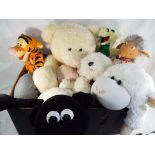 A collection of soft toys to include Shaun the Sheep, Hamish, Tigger,