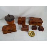 Six wooden trinket boxes,
