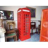 A wooden full size traditional British telephone box / kiosk,