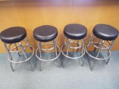 Four chrome-plated bar stools / kitchen stools [4]