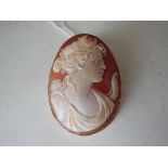 A hallmarked 18 carat gold cameo brooch,