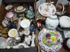 A good mixed lot in two boxes comprising glassware, ceramics and similar to include Coalport,