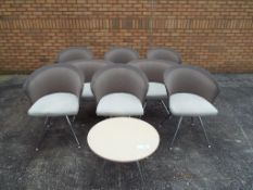 Eight Shells 945 swivel chairs by Tonon designed by Martin Ballendat with upholstered seat,