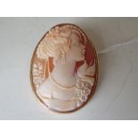 A hallmarked 9 carat gold cameo brooch,