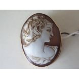 A hallmarked 9 carat gold cameo brooch,