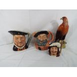 Royal Doulton - three Royal Doulton character jugs comprising D6642 Henry VIII approx 17cm (h),