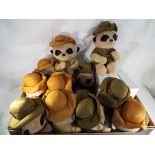 Unused retail stock - eleven soft novelty toy Meerkats and three LED touch lights