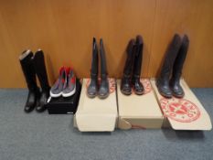 Three pairs of lady's Cento X boots, two European size 36 and one European size 37,