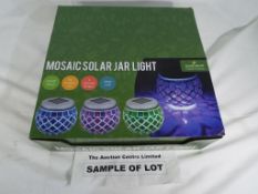 Garden lights - 2 sets of 9 unused solar jar garden lights by Garden Kraft (boxed)
