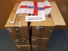 Six boxes each containing 50 England fla