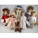 Dolls - seven good quality dressed dolls,