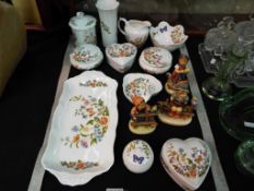 A good lot to include 16 pieces of Aynsley Cottage Garden to include vase, jug, trinket boxes,
