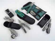 A collection of 6 handy multi tools by various makers to include C.K.