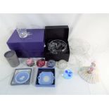 A good lot to include two boxes each containing four whisky tumblers by Edinburgh crystal,