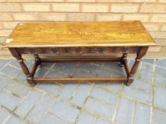 An old charm occasional table 46 cm (h) x 90 cm (l) x 30 cm (w) - This lot MUST be paid for and