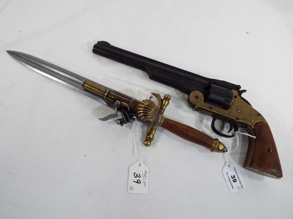 Two replica pistols comprising a Schofield Model 1875 Single Action Break-Top Revolver and a - Image 4 of 4