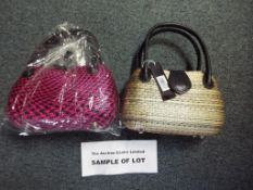 Six lady's designer handbags by Pia Rossini all with tags, (unused) two different colours,