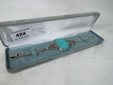 A lady's silver stone set bracelet, boxed - This lot MUST be paid for and collected,