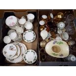 A good mixed lot comprising two boxes of ceramics to include glassware, metal ware, Royal Doulton,