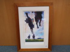 D M Dent (British 1959 - ) - an equestrian colour print entitled 'The High and Mighty' issued in a