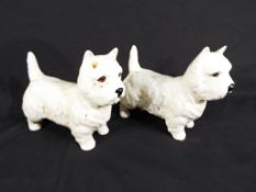 Beswick - a pair of Beswick animal figurines, depicting West Highland Terriers, model no.