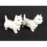 Beswick - a pair of Beswick animal figurines, depicting West Highland Terriers, model no.