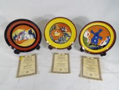 Wedgwood / Clarice Cliff - 3 Wedgwood plates from the Distinctly Different:Clarice Cliff's Applique