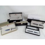 A good quality Sheaffer fountain pen with white metal nib in original case,