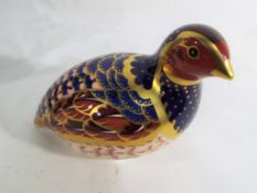 Royal Crown Derby - a Royal Crown Derby paperweight in the form of a Partridge issued in a limited
