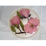 Moorcroft pottery - a large Moorcroft pottery lidded powder bowl in the pink magnolia pattern on a