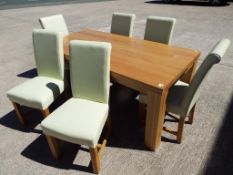 A good quality dining table with six chairs,