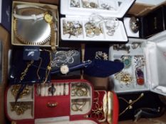 A good mixed lot of costume jewellery to include a quantity of silver, pendants, brooches, earrings,