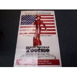 An American one sheet film poster of Tootsie starring Dustin Hoffman and directed by Sydney Pollack,
