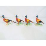 Beswick - Four small Beswick figurines of pheasants, one # 767A with curved tail,